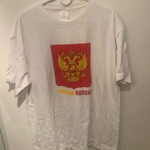 Brand New Authentic 100% Cotton Russia Tshirt SZ Large Made in Uzbekistan